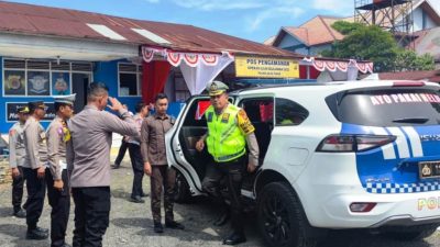 Dirlantas Polda Aceh Cek Pos Pengamanan Operasi Lilin Seulawah 2023 Polres Aceh Timur