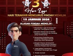 Pengurusan Pindah Pemilih di Padang akan Ditutup 15 Januari 2024