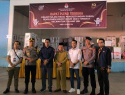 Wakil Bupati PALI dan Kapolres Kunjungi Pleno Terbuka Rekapitulasi Hasil Penghitungan Suara Tingkat Kecamatan Talang Ubi