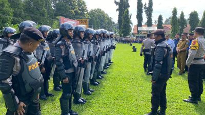 Amankan Pleno Terbuka, Polres OKU Selatan Gelar Apel Pasukan