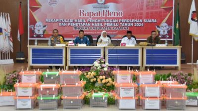 KPU Riau Apresiasi Kabupaten Kampar Jadi yang Pertama Lakukan Rapat Pleno Pemilu 2024