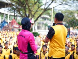 Polres Metro Bekasi Gelar Olahraga Bersama Dan Berikan Doorprize Sambut HUT Bhayangkara ke-78