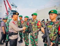 Kapolda Sumsel Hadiri Upacara Pemberangkatan Satgas Pamtas Pasukan Yonif 141/AYJP