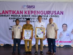 Pelantikan SMSI Musi Rawas Periode 2024-2027, Bupati dan Medco E & P Indonesia Diganjar Penghargaan “Sahabat Pers”