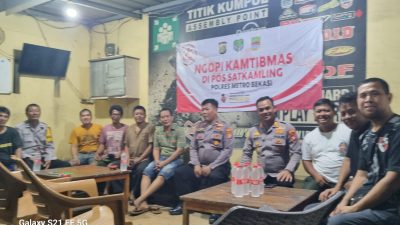 Sambangi Pos Satkamling Kapolsek Cikarang Pusat Gelar “Ngopi Kamtibmas” bersama Masyarakat