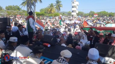 Ribuan Massa Aliansi AMUK-P Gelar Do’a Bersama Untuk Palestina di Pangandaran