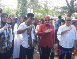 Keluarga dan Ribuan Pendukung Hantarkan Paslon Citra – Ino Daftar ke KPU Pangandaran