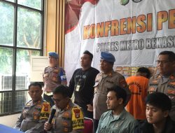 Sat Reskrim Polres Metro Bekasi ringkus para pelaku Tawuran yang tewaskan satu Pelajar SMP di Cabang Bungin