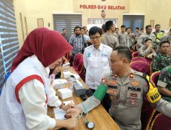 HUT Humas Polri Ke-73, Polres OKU Selatan Kumpulkan 251 Kantong Darah