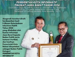 Enam kali Berturut-turut, Pemerintah Kota Bekasi Raih Predikat sebagai Pemerintah Kota Informatif Tingkat Jawa Barat Tahun 2024