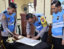 Polresta Magelang Gelar Penandatanganan Pakta Integritas Penerimaan Bakomsus Polri Secara Virtual